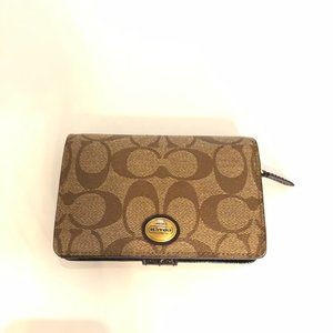Coach brown polyvinyl signature wallet